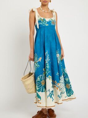 Alemais Luda floral-print linen maxi dress